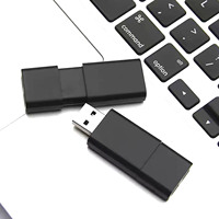 Flashdisk USB Plastik Hitam Portabel dengan Cetak Logo Custom Grosir Partai Besar untuk Kantor