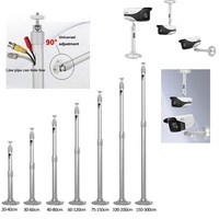 Soporte Telescópico Metálico en Forma de I de 30-60 cm y Soporte Vertical para Techo para Cámara de Seguridad CCTV para Edificios Altos