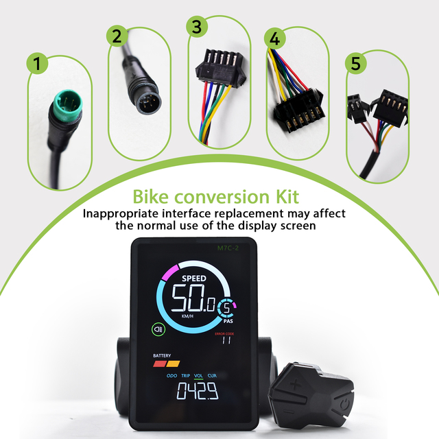 M7C-2 [Haytrix] Road Bike Cycling Computer with LCD Display IP67 Waterproof Handlebar Mount-EBike & Bicycle Conversion Kit