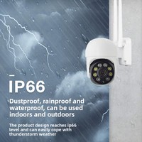 Caméra de surveillance WiFi PTZ panoramique 360° extérieure étanche 2MP sans fil avec carte mémoire