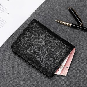 Portefeuille court décontracté pour homme en cuir de vachette pleine fleur, style fin, multifonctionnel, porte-cartes et permis de conduire intégré - Product Image 1