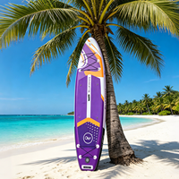 Planche à pagaie gonflable junior 290 cm, design violet, épaisseur 5 pouces, durable, largeur 31 pouces, vente en gros, usine OEM, certifiée CE et BSCI
