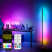 Usine directe 142cm maison intelligente LED lampadaire d'angle moderne RGBIC trépied debout musique synchronisation télécommande pour salon