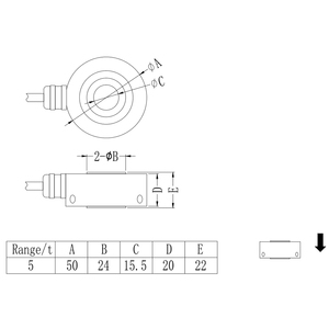 Độ chính xác cao 50kg 100kg 200kg 2000kg thu nhỏ Donut Vòng tải di động lực lượng cảm biến - Product Image 6