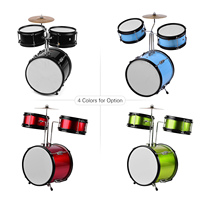 Batterie complète pour enfants de 12 pouces en 3 pièces avec trépied, cymbale et pédale, instrument de musique jouet pour débutants