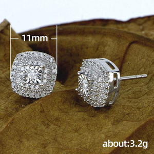 Boucles d'oreilles carrées vintage pour femmes, style pierre blanche, bijoux d'oreille tendance - Product Image 5