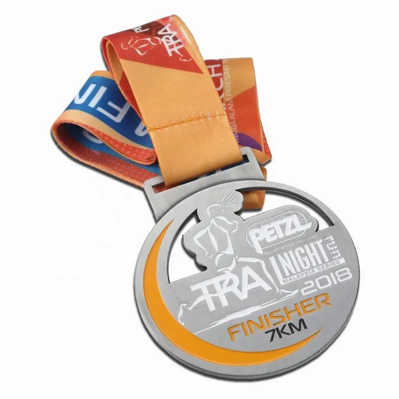 Customised souvenirs Emboss Ribbons Sporting race finisher sports metal award gold medal