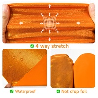 Tissu tricoté en spandex métallique holographique extensible dans les quatre sens avec estampage à chaud argenté, scintillant et à séchage rapide, pour maillots de bain, bikinis et lingerie