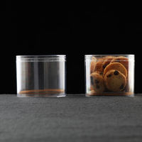 Boîte cylindrique transparente en PET rigide jetable de qualité alimentaire avec gaufrage et logo personnalisé pour l'emballage de biscuits