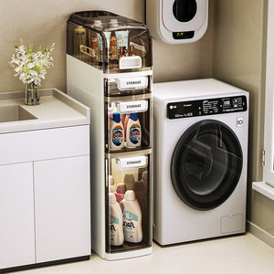 Narrow Slit Storage Cabinet 5 Layers Bathroom <b>Gap</b> Storage Multifunctional Shelf Toilet Side Organizer - Product Image 3