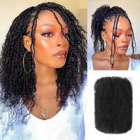 Cheveux Remy en vrac sans attache, cheveux humains péruviens QVR Afro Kinky Curly Wave pour tressage, couleur naturelle, 1 pièce