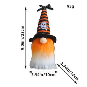 Nouveau transfrontalier 20.23 millions jour saint Mini chapeau de sorcière tricolore fantôme Halloween matériau en tissu écologique poupée adulte - Product Image 6