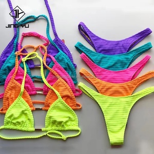 Custom High Waist Bikini 2 Pieces Set for Women Micro Mini Thong Brazilian Bikini Sexy String Bikinis & Beachwear - Product Image 1