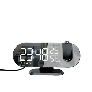 2022 New Model With Radio Projector Thermometer Humidity Phone Charger Digital Energy Saving LED Alarm Clock