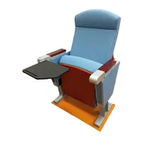 AMITY-asiento y respaldo de silla de iglesia de madera apilables, tela de punto rojo, asientos y asientos con arrodilladores de madera