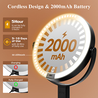Miroir de Maquillage LED de Table MoonlitGlow Wholeslael, 1X/10X/40X Interchangeable, 3 Couleurs, Pliable, Rechargeable USB-C