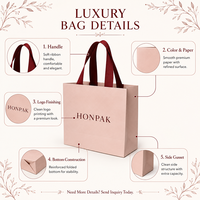 Sacs Cadeaux en Papier Rose Personnalisés HONPAK pour l'Emballage de Parfums Homme/Femme