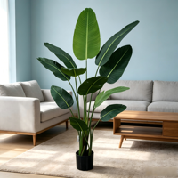 JOLAMIRA Plante Artificielle Banane du Voyageur, Grande, pour Intérieur, Salon, Style Nordique Luxe Léger, en PE+Fer+Tissu, Écologique et Durable
