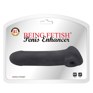 Manchon pénien extenseur en TPE noir 100 % étanche avec anneau de retenue de sperme, préservatifs réutilisables, longueur 8,2 pouces - Product Image 5