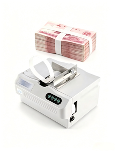 Machine à lier les billets de banque compacte, portable, entièrement automatique, de bureau, à fusion à chaud, à double bande adhésive - Product Image 5