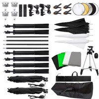 Kit d'équipement de photographie outil caméra Photo Studio vidéo boîte souple lumière LED trépied support arrière-plan lampe souple réflecteur parapluie