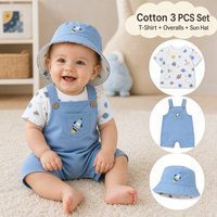 C28XL Haute Qualité Ensembles de 3 Pièces Nouveauté Vêtements Bébé Garçon Mode Été 3-18m Chapeaux Pantalons Imprimé Animal en Coton