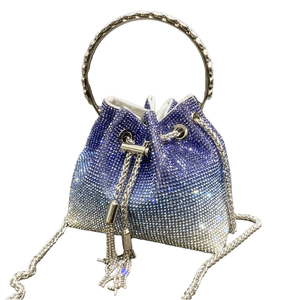 Bolso de Mano de Lujo para Mujer, con Pedrería Brillante, Cadenas Personalizables, Asa Metálica, Diseño de Cubo, Soporte OEM/ODM - Product Image 3