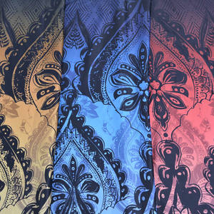 Tissu en satin de polyester impression numérique personnalisée Tribal Tropical Hawaiian Design pour insulaire jupe robe vêtements de nuit polynésien - Product Image 3