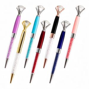Cadeau d'entreprise promotionnel original, stylo à bille en métal avec logo en cristal multicolore et gravure au laser - Product Image 2