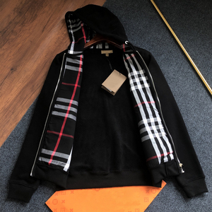 Men Full Zip Hooded <b>Jacket</b> Vintage <b>Check</b> Plaid Lining Drawstring Hood Casual Loose Fit Cotton <b>Fleece</b> Outerwear Bur Coat - Product Image 5