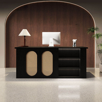 Nouveau comptoir de réception laqué style osier, finition brillante, pour bureau, magasin, entreprise, accueil et consultation