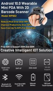 เครื่องสแกนบาร์โค้ดแบบมือถือ RTS สำหรับ PDA ขนาดเล็กแบบแฮนด์ฟรี ระบบแอนดรอยด์ สแกนได้ทั้งแบบ 1D/2D ทนทาน พกพาสะดวก ใช้กับถุงมือได้ เชื่อมต่อ WIFI สำหรับงานอุตสาหกรรม มีสินค้าในสต็อก - Product Image 2