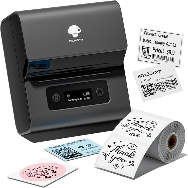 Thermal Wireless Label Printer Address Barcode Label Maker Price Tag Sticker Maker for Small Business/Clothing/Home