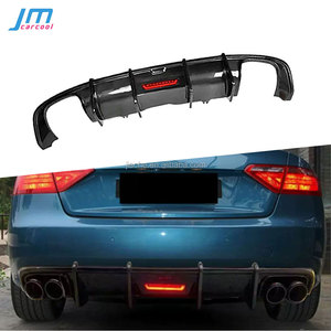 Diffusore Labbro Paraurti Posteriore in Fibra di Carbonio con Luce per Audi <span class=keywords><strong>A5</strong></span> Standard Coupé 2008-2011 Protezione Paraurti Posteriore in FRP - Product Image 1
