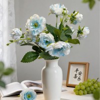 Fleurs de pivoine artificielles réalistes à 2 têtes, décorations pour hôtels et maisons, accessoires de mariage et de fête, fausses fleurs en soie pour arrangements floraux DIY