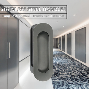 Poignées de porte coulissantes en acier inoxydable de haute qualité, design moderne encastré dissimulé, pour entrée extérieure, hôtel, chambre, entrepôt, centre commercial - Product Image 2