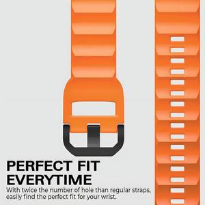 低刺激性スポーツシリーズオレンジ色のシリコーン時計ストラップ工場卸売快適 - Product Image 4