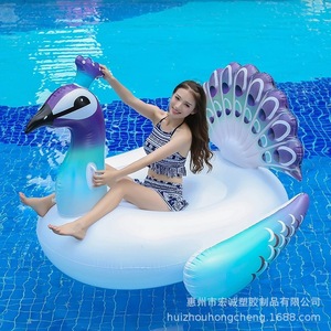 Inflatable Peacock Floating Bed 190Cm PVC Adult Swim Ring Pool Float - Product Image 2