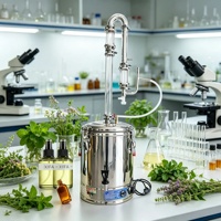 Kit d'Appareil de Distillation pour l'Extraction d'Herbes, Distillateur en Verre et Acier Inoxydable pour une Utilisation Sûre à Domicile