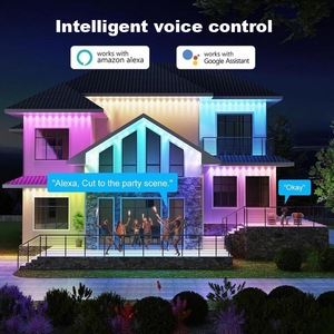 <span class=keywords><strong>Smart</strong></span> Eaves String Light APP Control Music Sync 150FT 5050 RGB Multicolor <span class=keywords><strong>LED</strong></span> <span class=keywords><strong>Strip</strong></span> para iluminación de fachada de techo al aire libre - Product Image 2