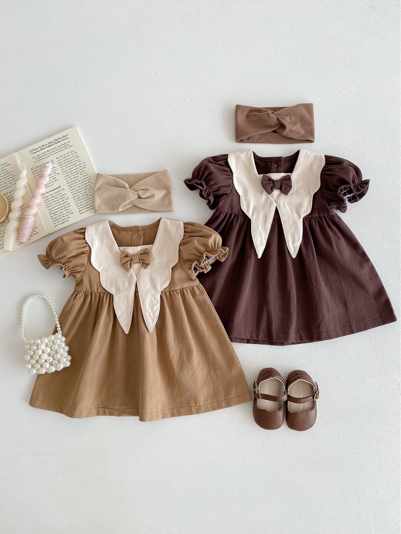 brown toddler girl dress 4/5