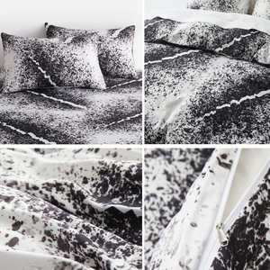 Fabricants de literie à motif marbré OEM/ODM, faible MOQ, housse de <span class=keywords><strong>couette</strong></span> en microfibre double brossée pour <span class=keywords><strong>homme</strong></span> et femme, taille king et queen - Product Image 2