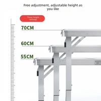 Table pliante réglable en hauteur en alliage d'aluminium, table portable pliable pour le camping en plein air, les stands et les événements promotionnels