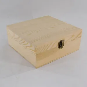 Wooden Cigarette Storage Case Wholesale Rectangular Tobacco Wood Stash Boxes With Hinged Lid