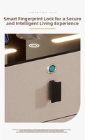 Offre Spéciale : Table de Chevet Intelligente de Luxe Moderne avec Lumière LED, Recharge Sans Fil et Accès par Empreinte Digitale pour Chambre d'Hôtel - Meuble de Rangement