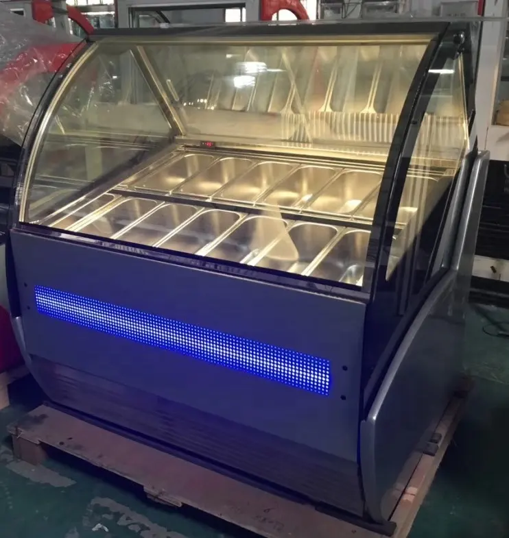2020 Quente vendendo Picolé Gelato vitrine de exibição/exibição freezer de sorvete com CE
