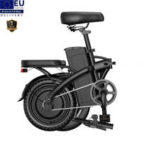 Bicicleta Eléctrica Plegable Inteligente con Sistema de Gestión BMS, 14 Pulgadas, Batería de 48V 13Ah, Potencia de 250W, Doble Freno, Portátil