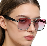 Lunettes intelligentes avec caméra HD, verres anti-lumière bleue, double microphone, réduction du bruit, caméra anti-tremblement