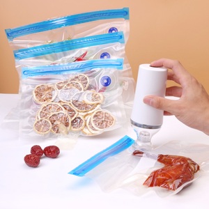Sacs sous vide réutilisables avec valve d'air pour conserver les aliments, sac à fermeture éclair sous vide pour aliments, emballage alimentaire en PE, sac à sandwich sécurisé, thermoscellage QH-Z - Product Image 1