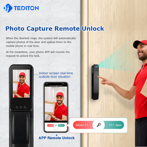 Tuya Vân Tay Khóa Cửa Thông Minh Với Máy Ảnh 3D Nhận Dạng Khuôn Mặt Vân Tay Thông Minh Chữ Số Khóa Điện Thoại Di Động Điều Khiển 7 Cách Mở Khóa - Product Image 4